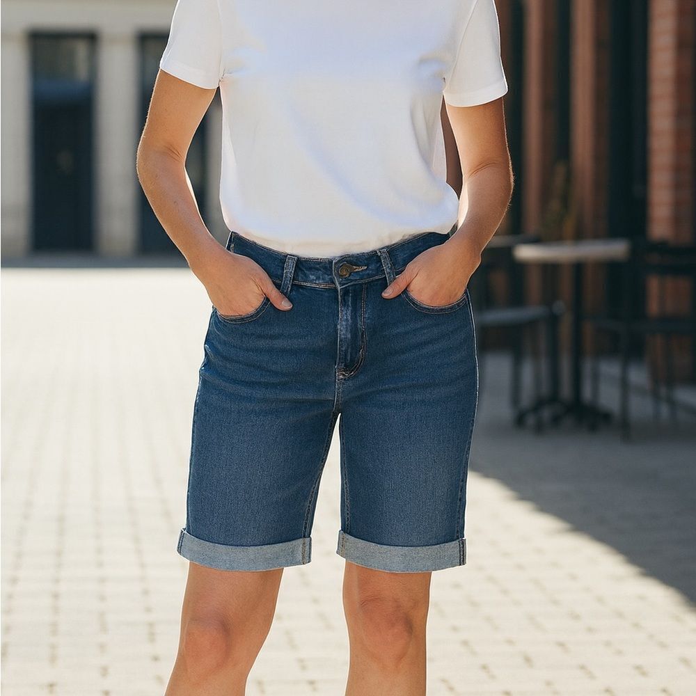 ZCO Jean Capris Roll Cuff Bermuda Shorts